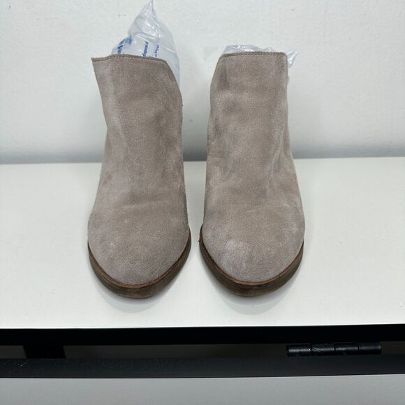 Dolce Vita Gray Selene Suede Almond toe Slide On Mule Bootie Block Heels 7.5 - Picture 2 of 15